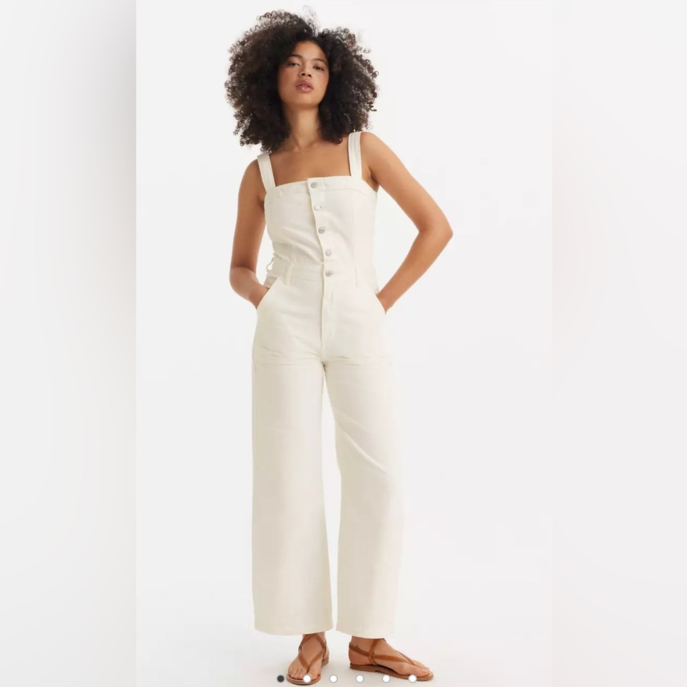Levi’s Drea Cream Button-Front Jumpsuit
